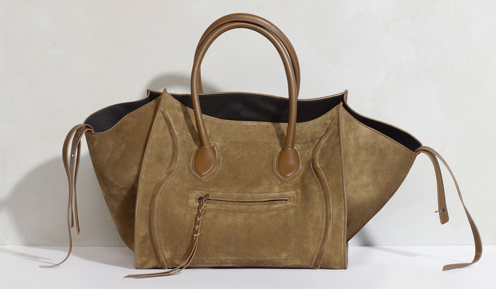 celine brown leather handbag luggage phantom